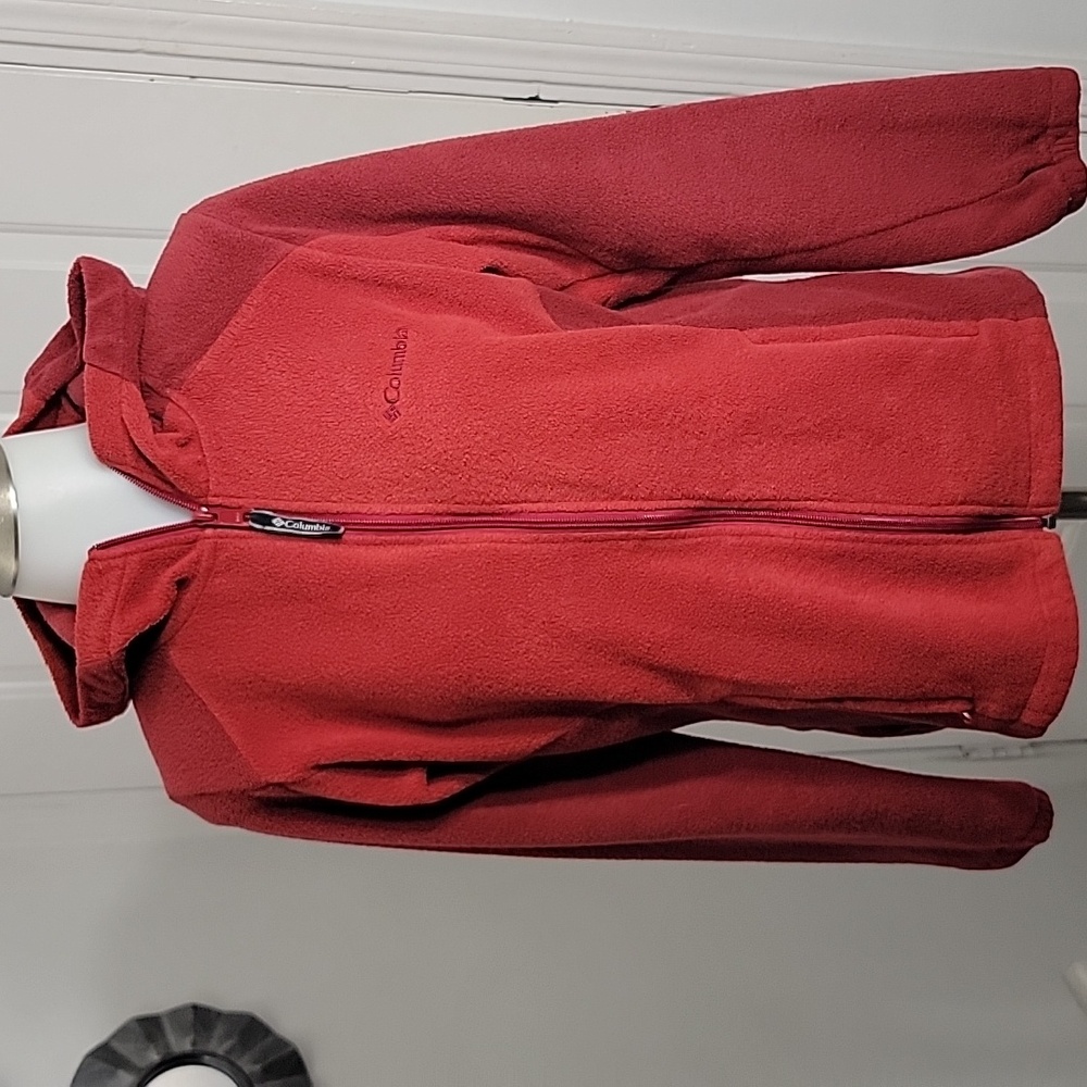 Women's Winter Pass Print Fleece Full Zip Hood Two-tone Red Magenta Spor…